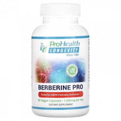 ProHealth Longevity, Berberine Pro, 600 мг, 60 растительных капсул / Берберин (барбарис) | Аптека | V4.Ru: Маркетплейс