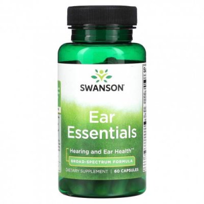 Swanson, Ear Essentials, 60 капсул / Уход за ушами | Аптека | V4.Ru: Маркетплейс