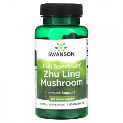 Swanson, Full Spectrum Zhu Ling Mushroom, 400 мг, 60 капсул / Грибы | Аптека | V4.Ru: Маркетплейс