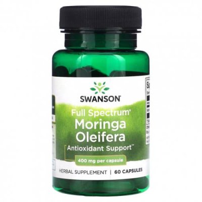 Swanson, Моринга масличная (Moringa Oleifera) полного спектра, 400 мг, 60 капсул / Моринга масличная | Аптека | V4.Ru: Маркетплейс