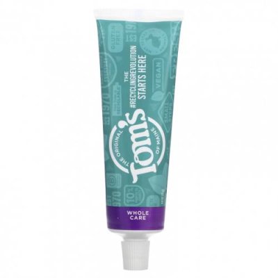 Tom's of Maine, Whole Care Anticavity Toothpaste, Spearmint, 4 oz (113 g) / Отбеливание | Аптека | V4.Ru: Маркетплейс