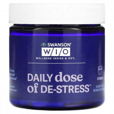 Swanson WIO, Суточная доза De-Stress, 30 капсул / Формулы для спокойствия | Аптека | V4.Ru: Маркетплейс