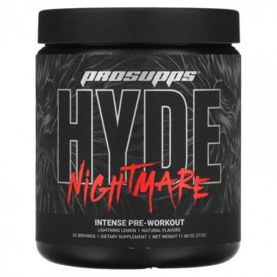 ProSupps, Hyde Nightmare, Intense Pre-Workout, Lightning Lemon, 11 oz (312 g) / Стимуляторы | Аптека | V4.Ru: Маркетплейс