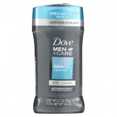 Dove, Men+Care, дезодорант-антиперспирант «Чистый комфорт», 2 шт. по 76 г / Мужской дезодорант | Аптека | V4.Ru: Маркетплейс