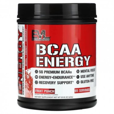 EVLution Nutrition, BCAA Energy, фруктовый пунш, 624 г (22,01 унции) / BCAA | Аптека | V4.Ru: Маркетплейс