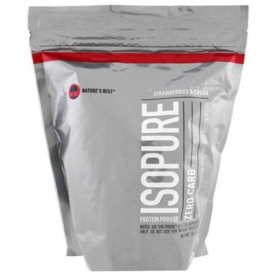 Isopure, Zero Carb, протеиновый порошок, клубника и сливки, 454 г (1 фунт) / Изолят сывороточного протеина | Аптека | V4.Ru: Маркетплейс