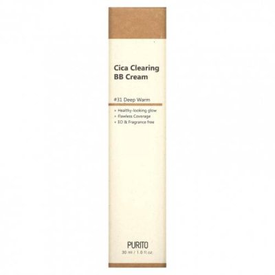 Purito, Cica Clearing BB Cream, #31 Deep Warm, 1 fl oz (30 ml) / BB- и CC-кремы | Аптека | V4.Ru: Маркетплейс