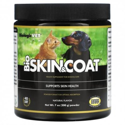 Flora, BiologicVet, Bio Skin & Coat, для собак и кошек, натуральный, 200 г (7 унций) / Уход за кожей и шерстью питомцев | Аптека | V4.Ru: Маркетплейс