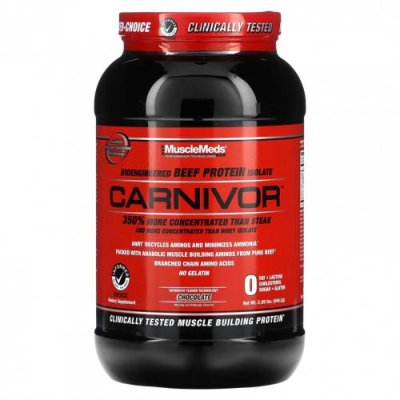 MuscleMeds, Carnivor, биоинженерный изолят говяжьего протеина, шоколад, 949,2 г (2 фунта) / Говяжий белок | Аптека | V4.Ru: Маркетплейс