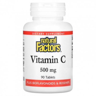 Natural Factors, Vitamin C, 500 mg, 90 Tablets / Аскорбиновая кислота | Аптека | V4.Ru: Маркетплейс