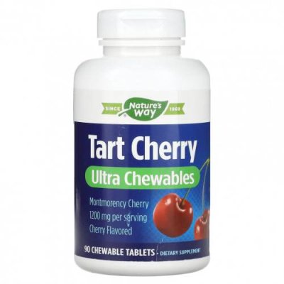 Nature's Way, Tart Cherry, Ultra Chewable, вишня, 400 мг, 90 жевательных таблеток / Вишня и черешня | Аптека | V4.Ru: Маркетплейс