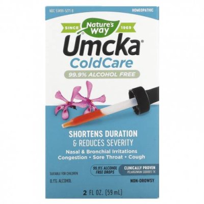 Nature's Way, Umcka ColdCare, 99.9% Alcohol-Free Drops, 2 fl oz (59 ml) / Аптечка и средства первой помощи | Аптека | V4.Ru: Маркетплейс