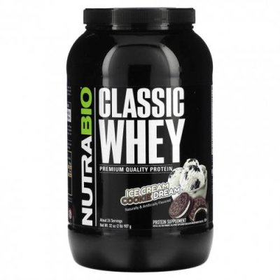 Nutrabio Labs, Classic Whey Protein, мороженое с печеньем, 907 г (2 фунта) / Концентрат сывороточного протеина | Аптека | V4.Ru: Маркетплейс