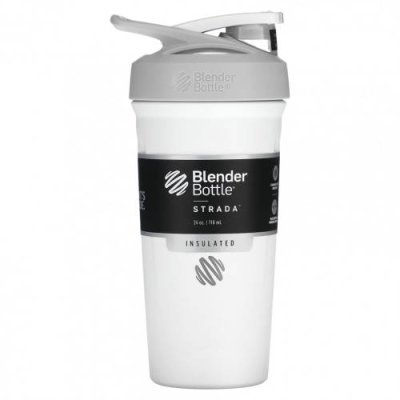 Blender Bottle, Strada, с изоляцией из нержавеющей стали, белый цвет, 710 мл (24 унции) / Бутылки, шейкеры и вода | Аптека | V4.Ru: Маркетплейс