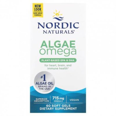 Nordic Naturals, Омега-3 из Водорослей, 357.5 мг, 60 капсул / Омега-3 из водорослей | Аптека | V4.Ru: Маркетплейс