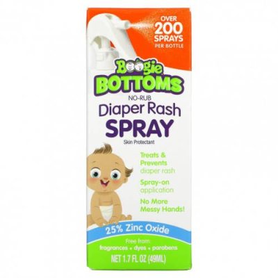 Boogie Wipes, No-Rub Diaper Rash Spray Fragrance-Free, 1.7 fl oz (49 ml) / Средства против опрелостей | Аптека | V4.Ru: Маркетплейс