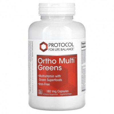 Protocol for Life Balance, Ortho Multi Greens, 180 растительных капсул / Смеси зелени и суперфудов | Аптека | V4.Ru: Маркетплейс