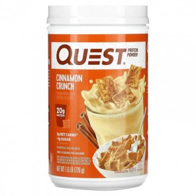 Quest Nutrition, Протеиновый порошок, хрустящая корица, 726 г (1,6 фунта) / Сывороточные белковые смеси | Аптека | V4.Ru: Маркетплейс