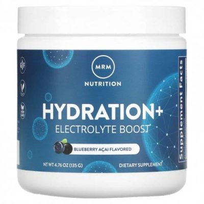 MRM Nutrition, Hydration + Electrolyte Boost, голубика и асаи, 135 г (4,76 унции) / Гидратация и электролиты | Аптека | V4.Ru: Маркетплейс