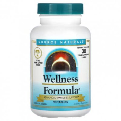 Source Naturals, Wellness Formula, улучшенная поддержка иммунитета, 90 таблеток / Препараты на основе трав | Аптека | V4.Ru: Маркетплейс