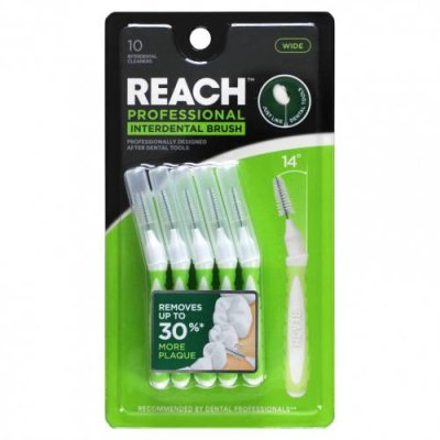 Reach, Professional Interdental Brush, Wide, 10 Interdental Cleaners / Зубочистки | Аптека | V4.Ru: Маркетплейс