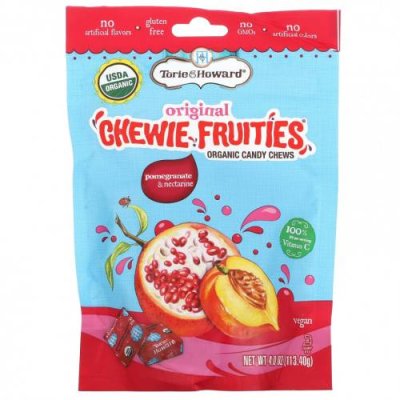 Torie & Howard, Original Chewie Fruities, органические жевательные конфеты, гранат и нектарин, 113,40 г (4 унции) / Леденцы | Аптека | V4.Ru: Маркетплейс