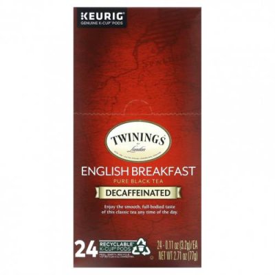 Twinings, Чистый черный чай, английский завтрак, без кофеина, 24 капсулы, по 3,2 г (0,11 унции) / Чай Английский завтрак | Аптека | V4.Ru: Маркетплейс