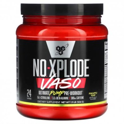 BSN, No-Xplode VASO, Ultimate Pump перед тренировкой, с ананасом, 504 г (1,11 фунта) / Стимуляторы | Аптека | V4.Ru: Маркетплейс