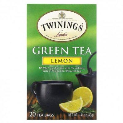 Twinings, Зеленый чай, лимон, 20 чайных пакетиков, 40 г (1,41 унции) / Зеленый чай, продукты | Аптека | V4.Ru: Маркетплейс