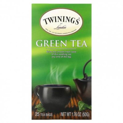 Twinings, Зеленый чай, 25 чайных пакетиков, 50 г (1,76 унции) / Зеленый чай, продукты | Аптека | V4.Ru: Маркетплейс