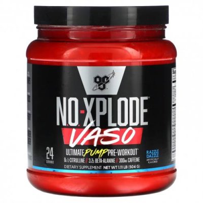 BSN, No-Xplode VASO, Ultimate Pump перед тренировкой, Razzle Dazzle, 504 г (1,11 фунта) / Стимуляторы | Аптека | V4.Ru: Маркетплейс