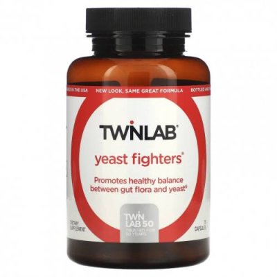 Twinlab, Yeast Fighters, 75 капсул / Препараты с кандида и дрожжами | Аптека | V4.Ru: Маркетплейс