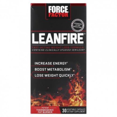 Force Factor, LeanFire, формула для быстрого снижения веса, 30 растительных капсул / Жиросжигатели | Аптека | V4.Ru: Маркетплейс