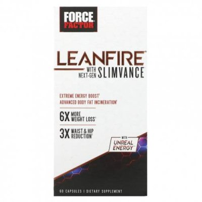 Force Factor, LeanFire с продуктом Slimvance нового поколения, 60 капсул / Диетические средства | Аптека | V4.Ru: Маркетплейс