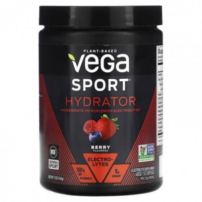 Vega, Sport, увлажняющее средство на растительной основе, ягоды, 142 г (5 унций) / Гидратация и электролиты | Аптека | V4.Ru: Маркетплейс