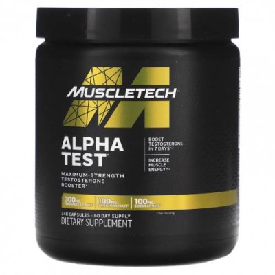 MuscleTech, Alpha Test, 240 капсул / Тестостерон | Аптека | V4.Ru: Маркетплейс