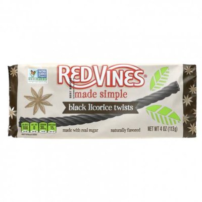 Red Vines, Противень с солодкой, Made Simple, кусочки черной солодки, 113 г (4 унции) / Леденцы | Аптека | V4.Ru: Маркетплейс