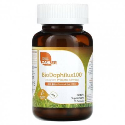 Zahler, BioDophilus100, улучшенная формула с пробиотиками, 100 млрд КОЕ, 30 капсул / Пробиотики | Аптека | V4.Ru: Маркетплейс