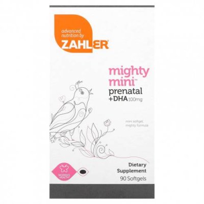 Zahler, Mighty Mini Prenatal + DHA, 100 мг, 90 мягких таблеток / Пренатальные витамины | Аптека | V4.Ru: Маркетплейс