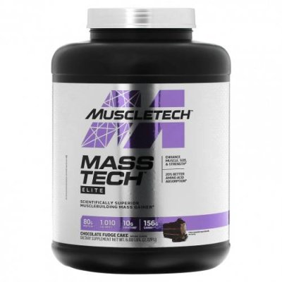 MuscleTech, Mass Tech Elite, Chocolate Fudge Cake, 6 lbs (2.72 kg) / Гейнеры | Аптека | V4.Ru: Маркетплейс