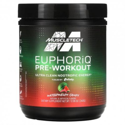 MuscleTech, EuphoriQ перед тренировкой, арбузные конфеты, 342 г (12,06 унции) / Стимуляторы | Аптека | V4.Ru: Маркетплейс