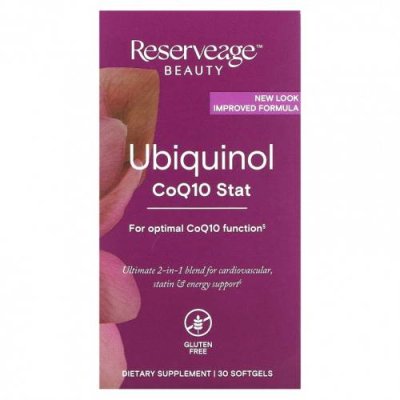 Reserveage Nutrition, Убихинол, Coq10 stat, 30 мягких таблеток / Ubiquinol, CoQ10 | Аптека | V4.Ru: Маркетплейс