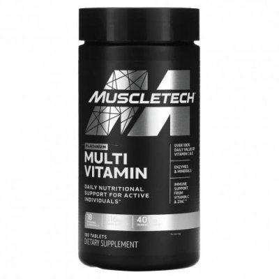 MuscleTech, Platinum, мультивитамины, 180 таблеток / Мультивитамины, физическая активность | Аптека | V4.Ru: Маркетплейс