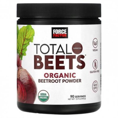 Force Factor, Total Beets, органический порошок из свеклы, 450 г (15,9 унции) / Свекла | Аптека | V4.Ru: Маркетплейс