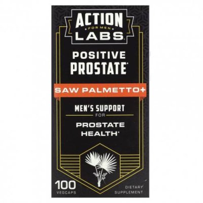 Action Labs, Positive Prostate, пальма сереноа, поддержка для мужчин, 100 растительных капсул / Сереноя | Аптека | V4.Ru: Маркетплейс