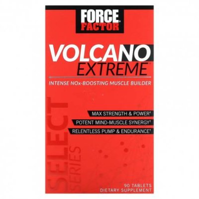 Force Factor, Volcano Extreme, средство для интенсивного наращивания мышечной массы, 90 таблеток / Формулы с оксидом азота | Аптека | V4.Ru: Маркетплейс