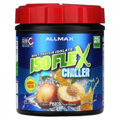 ALLMAX, Isoflex Chiller, изолят сывороточного протеина, цитрусовые и персиковые ощущения, 425 г (1 фунт) / Изолят сывороточного протеина | Аптека | V4.Ru: Маркетплейс