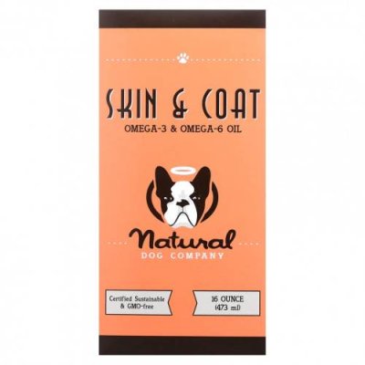 Natural Dog Company, Skin & Coat, масло омега-3 и омега-6, 473 мл (16 унций) / Омега и масла для питомцев | Аптека | V4.Ru: Маркетплейс