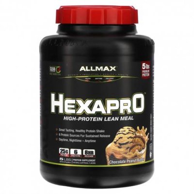 ALLMAX, HEXAPRO, постная мука с высоким содержанием белка, шоколад и арахисовая паста, 2,27 кг (5 фунтов) / Протеиновые смеси | Аптека | V4.Ru: Маркетплейс