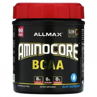 ALLMAX, AMINOCORE BCAA, голубая малина, 945 г (2,1 фунта) / BCAA | Аптека | V4.Ru: Маркетплейс